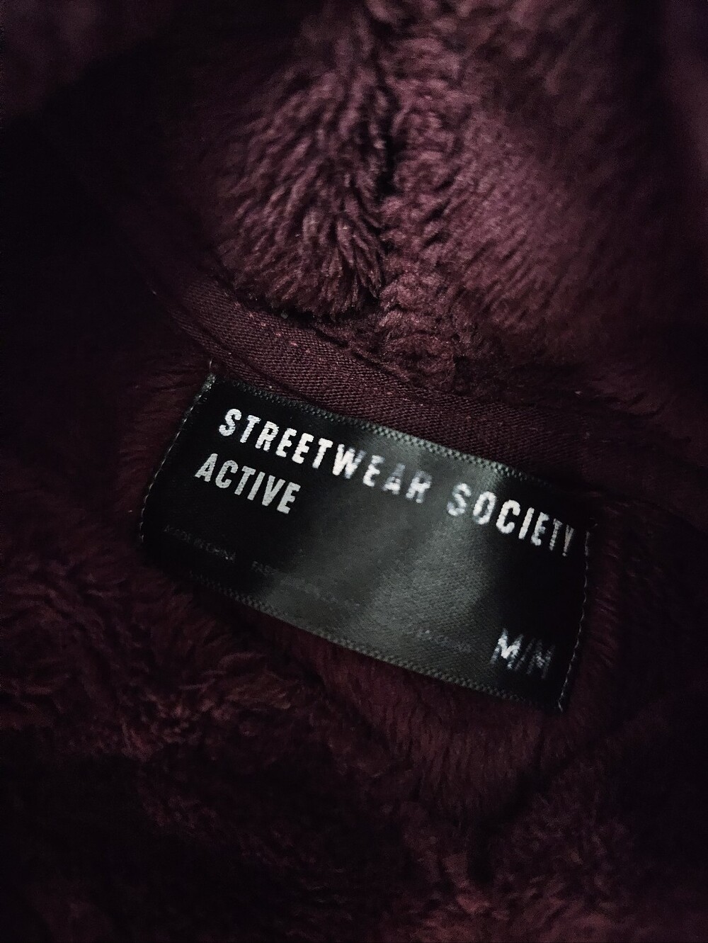 Streetwear Society Burgundy Plush Faux Fur Hoodie - Picture 2 of 6